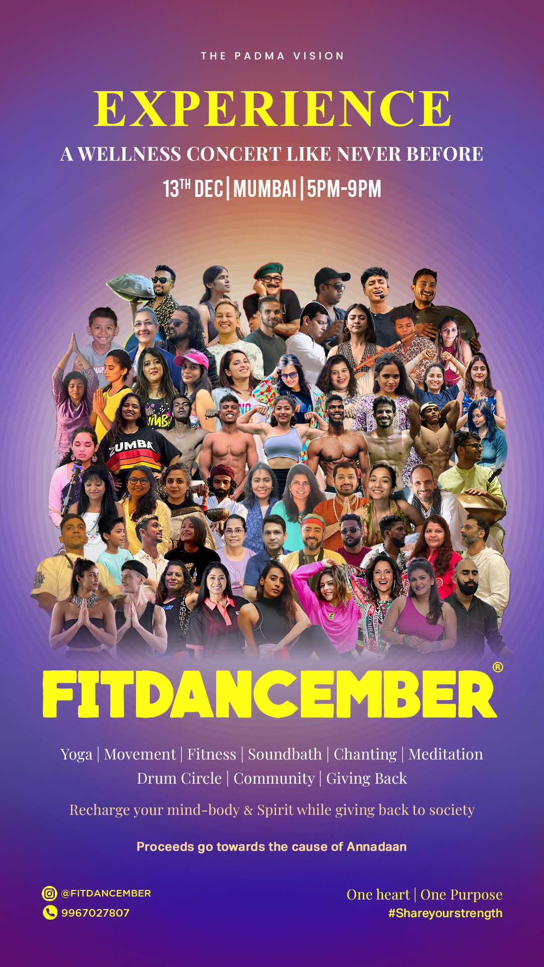 60 + wellness facilitators from yoga, sound healing, zumba, drums,wellness and more...